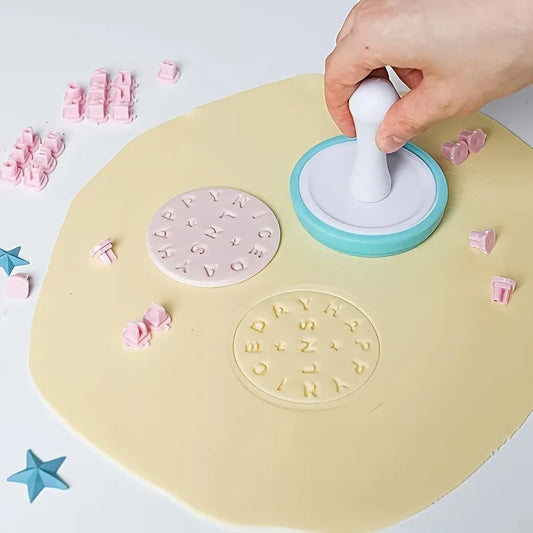 Customizable Alphabet Cookie Stamp Set - Interchangeable Letters DIY