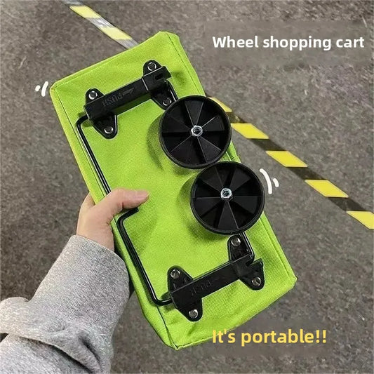 Foldable Shopping Cart with Wheels - Portable Grocery Trolley Backpack