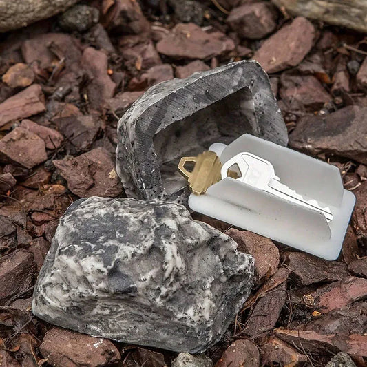 Outdoor Fake Rock Key Hider Box - Weather Resistant Hidden Storage