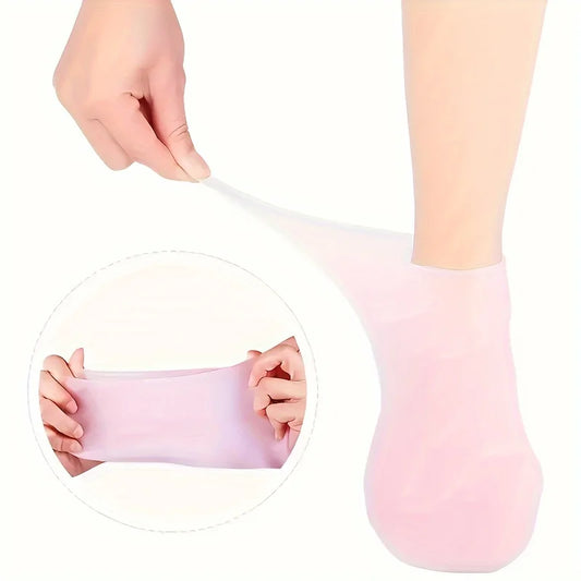 Silicone Gel Moisturizing Socks for Dry Cracked Feet - 2 Pack