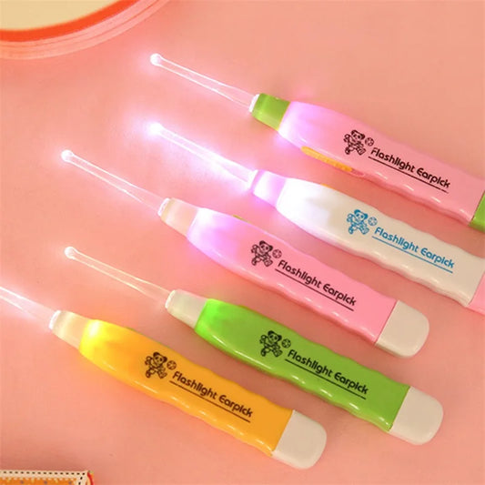 LED Ear Syringe Spoon with Flashlight - Plastic Earpick Cleaner