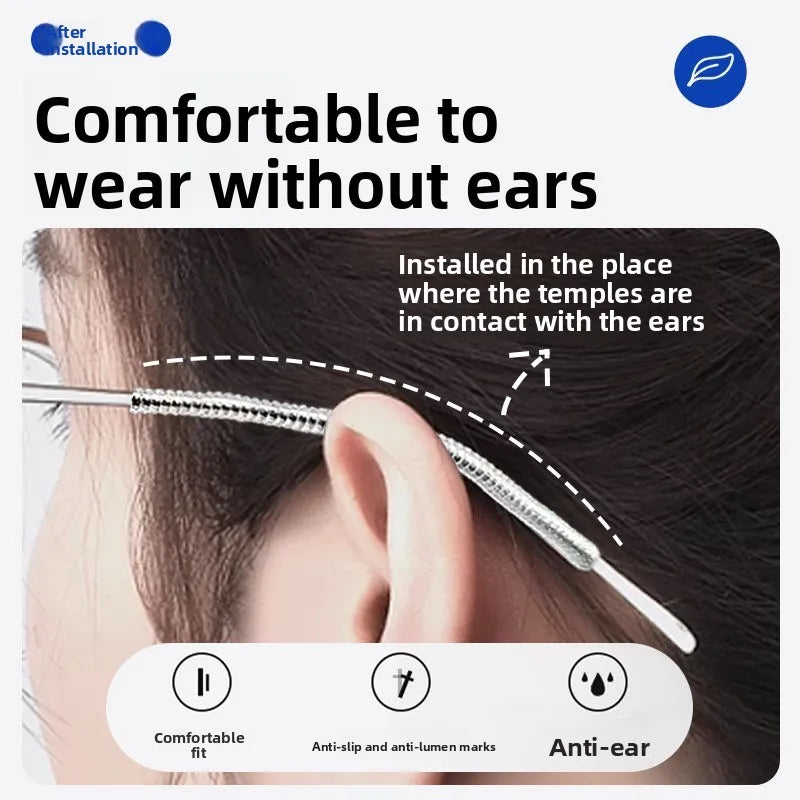 Silicone Anti-Slip Glasses Ear Hooks - Sports Eyewear Retainer