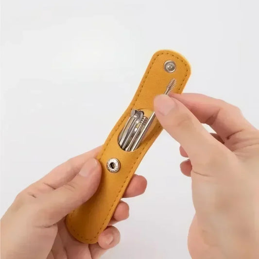 Stainless Steel Ear Cleaning Tool Kit with Pick Set & Storage Bag