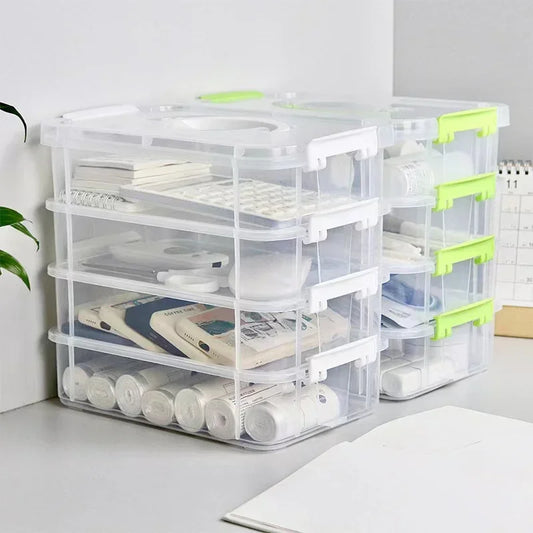Transparent Grid Building Blocks Storage Box Stackable Drawer