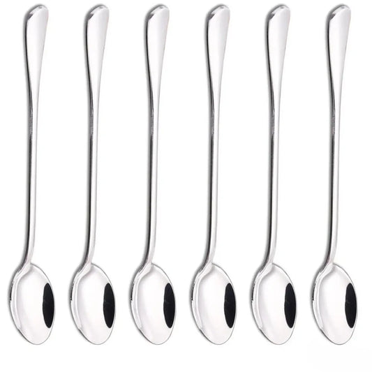6PCS Long Handle Coffee Spoons - Ice Cream Dessert Tea Spoons Set