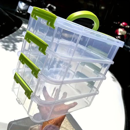Transparent Grid Building Blocks Storage Box Stackable Drawer
