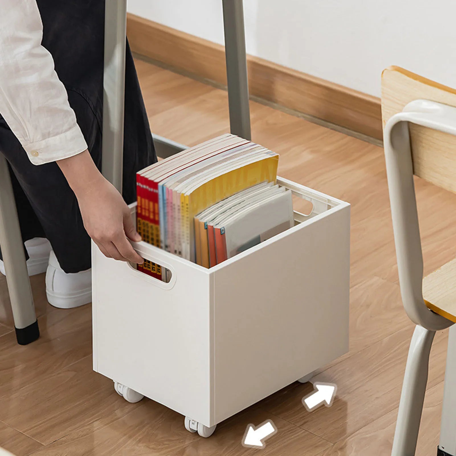 Heavy Duty Book Storage Box 50kg Load Stackable Side Handles