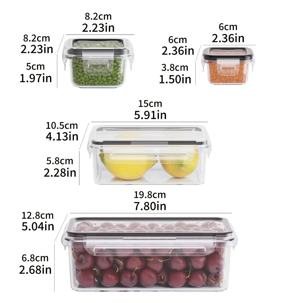8-PC BPA-Free Airtight Food Containers Microwave Freezer Safe Storage