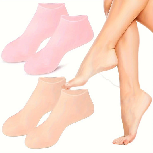 Silicone Gel Moisturizing Socks for Dry Cracked Feet - 2 Pack