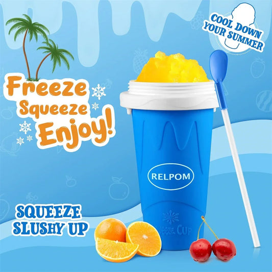 DIY Frozen Smoothie Maker Cup - Portable Slushie Ice Cream Bottle