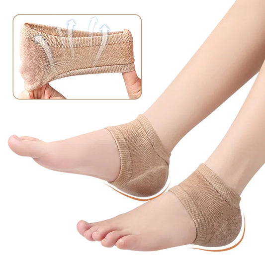 Silicone Gel Heel Protector Sleeves - Cushion Pads for Cracking