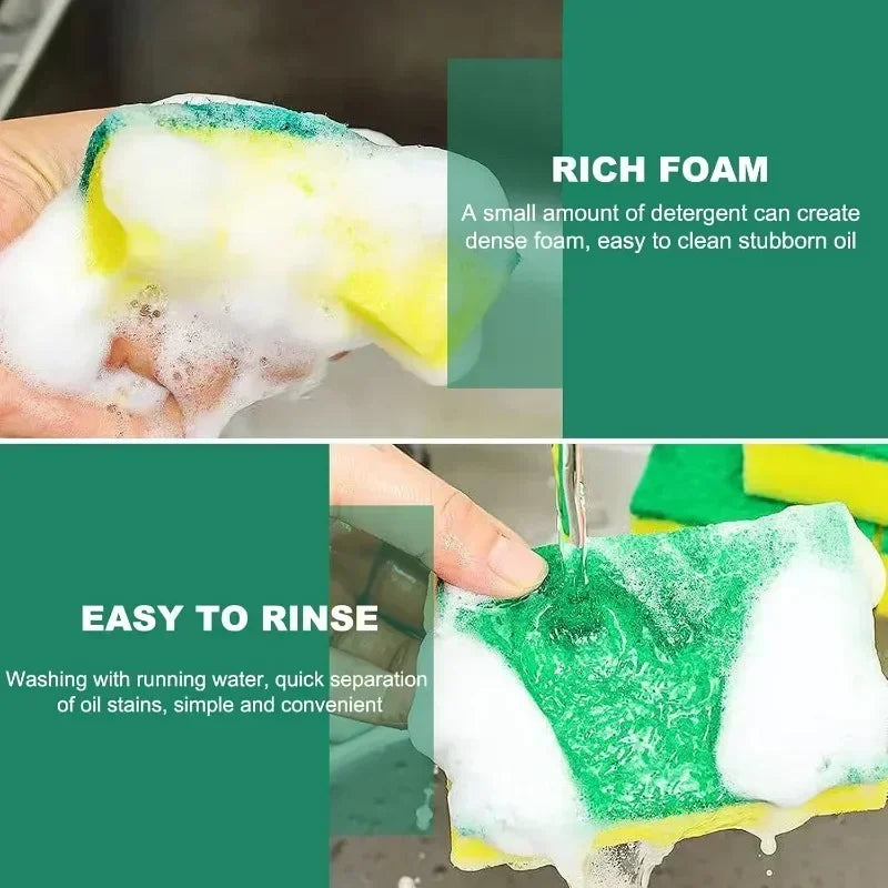 Kitchen Dishwashing Sponge Set - Soft Absorbent Scouring Pads