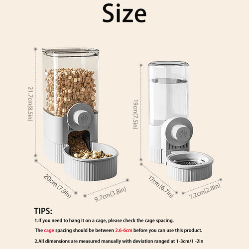 1.2L Automatic Pet Feeder Hanging Bowl for Small Dogs Cats Rabbits