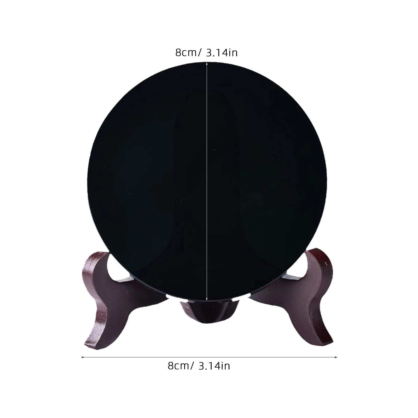 Black Obsidian Scrying Mirror with Stand - Divination Meditation Tool