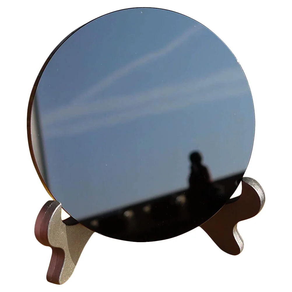 Black Obsidian Scrying Mirror with Stand - Divination Meditation Tool