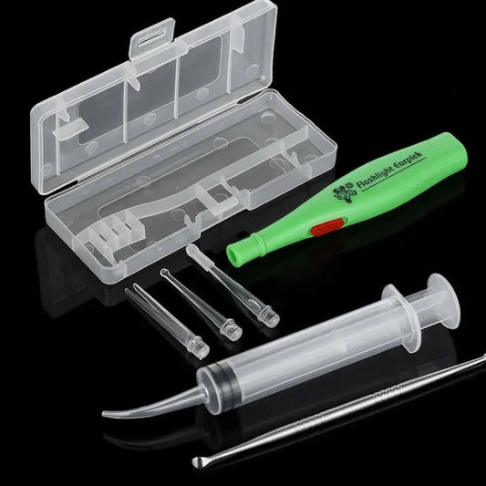 LED Ear Wax Remover Steel Tool 3 Tips Irrigator Ear Care Cleaning