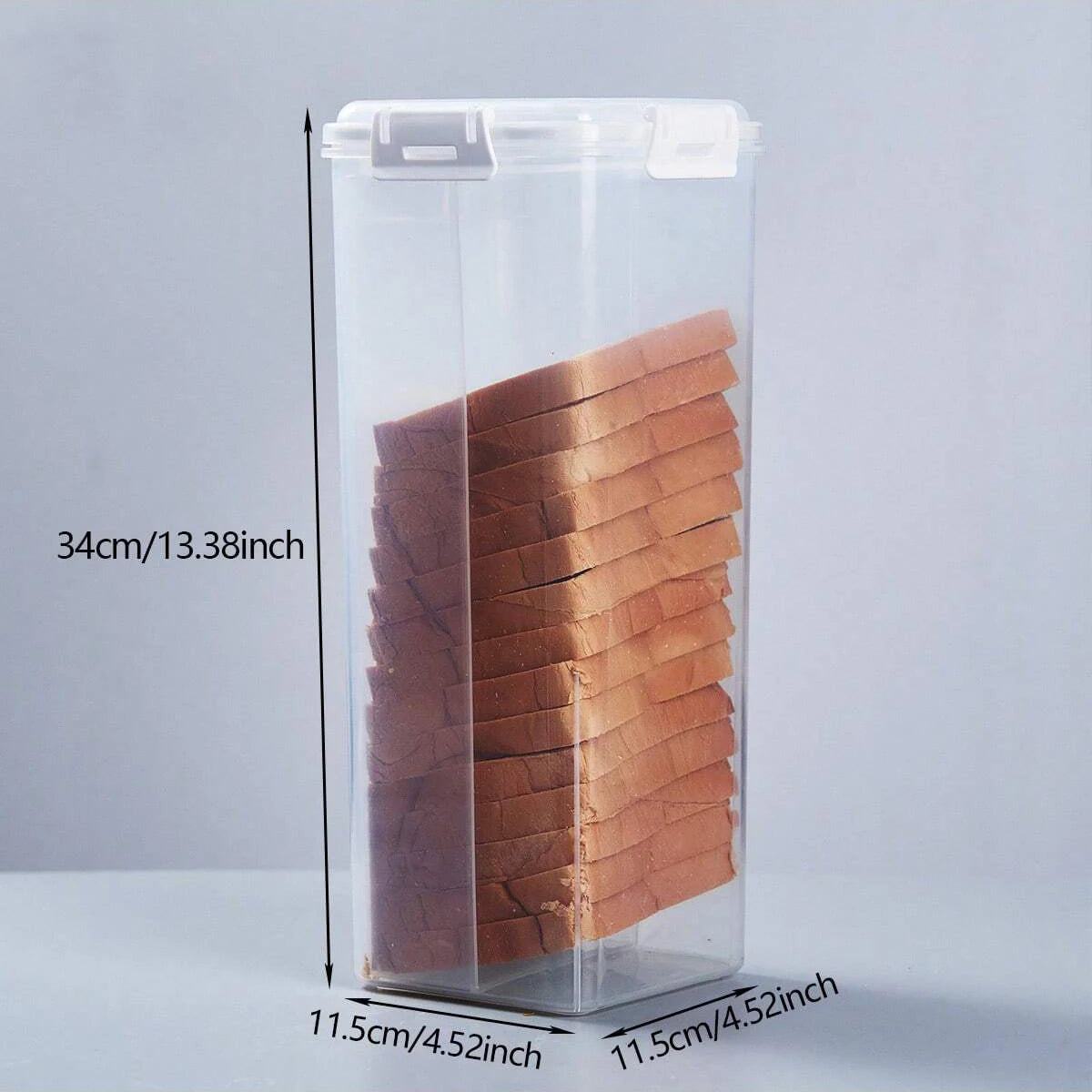 Clear Airtight Bread Container with Lid - Tall Bread Storage Box