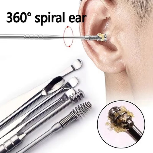 Stainless Steel Ear Cleaning Tool Kit with Pick Set & Storage Bag
