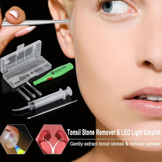 LED Ear Wax Remover Steel Tool 3 Tips Irrigator Ear Care Cleaning