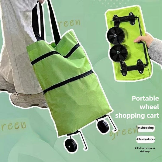 Foldable Shopping Cart with Wheels - Portable Grocery Trolley Backpack