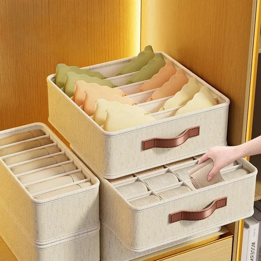 Fabric Drawer Organizer Set 1-5PCS Underwear Socks Bras Storage Box