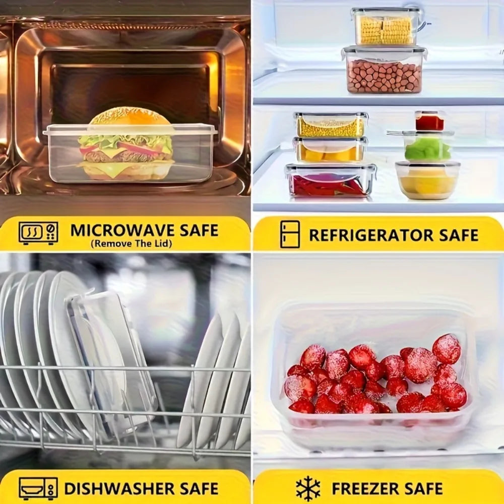 8-PC BPA-Free Airtight Food Containers Microwave Freezer Safe Storage