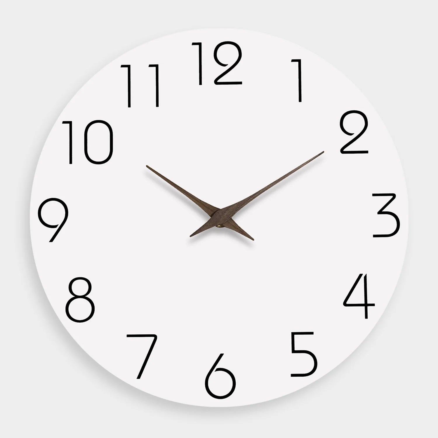 Silent White Pattern Wooden Wall Clock 10-16" Quartz Movement