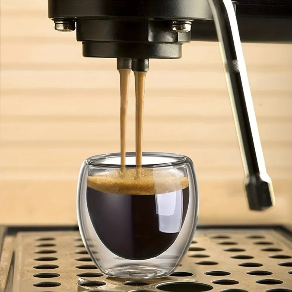 Double-Wall Insulated Clear Glass Espresso Cups 80/250/450ml Set