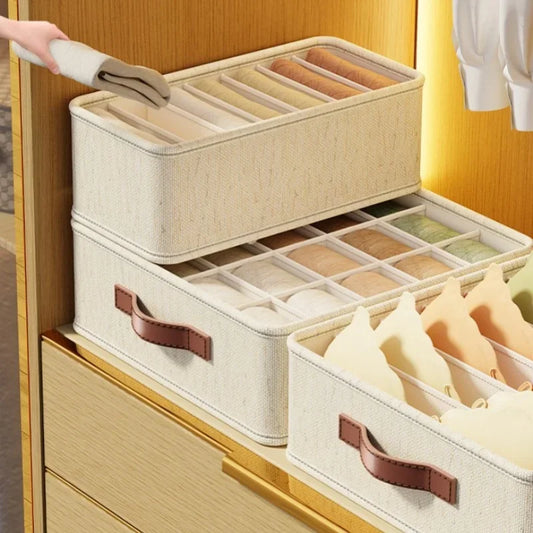 Fabric Drawer Organizer Set 1-5PCS Underwear Socks Bras Storage Box