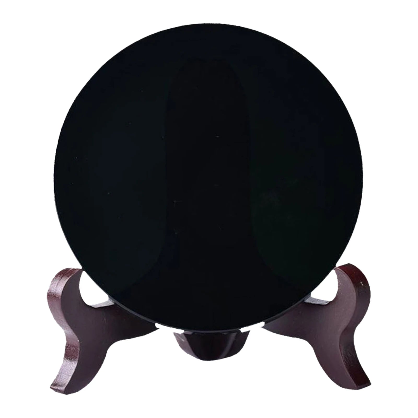 Black Obsidian Scrying Mirror with Stand - Divination Meditation Tool