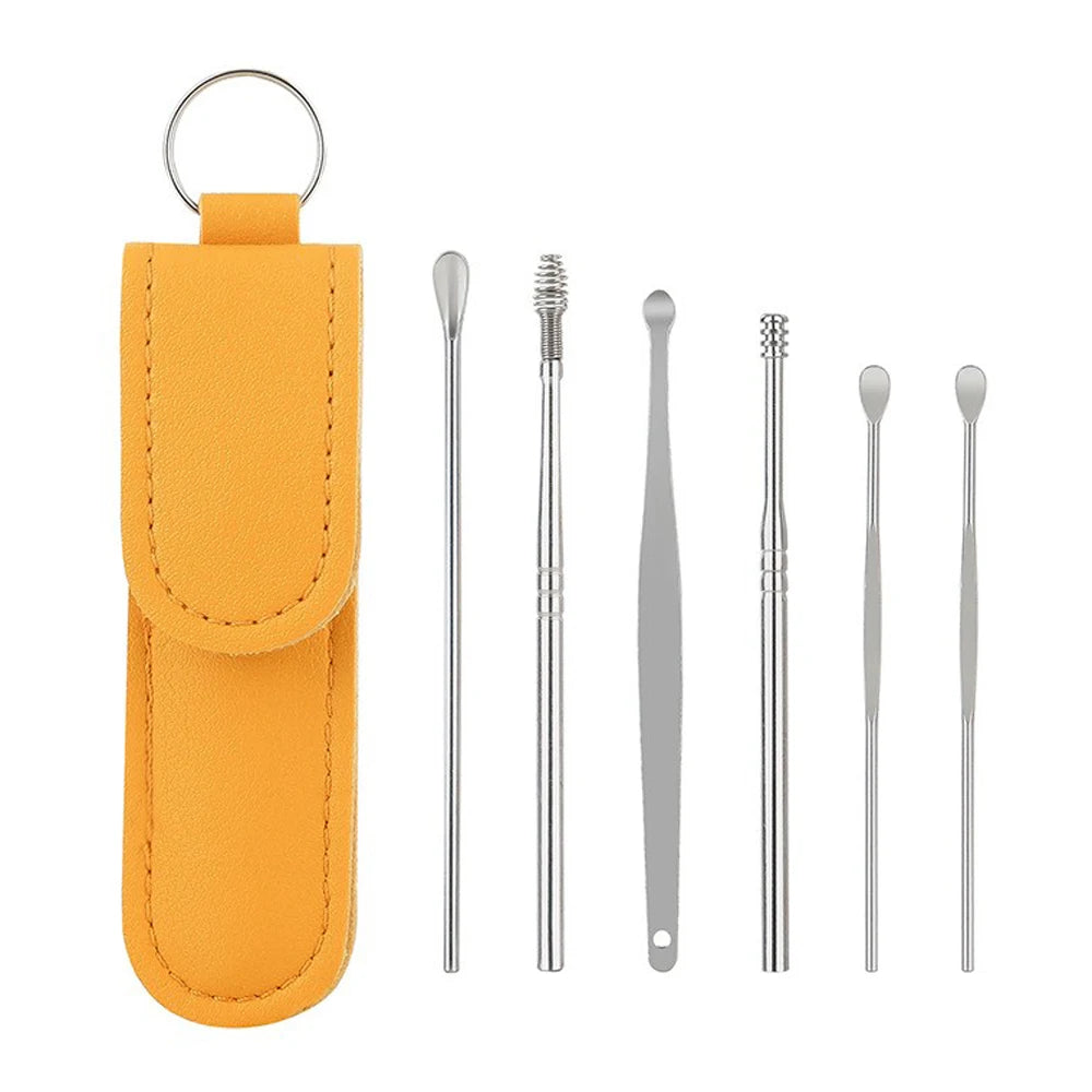 6Pcs Stainless Steel Ear Wax Removal Kit - Professional Curette