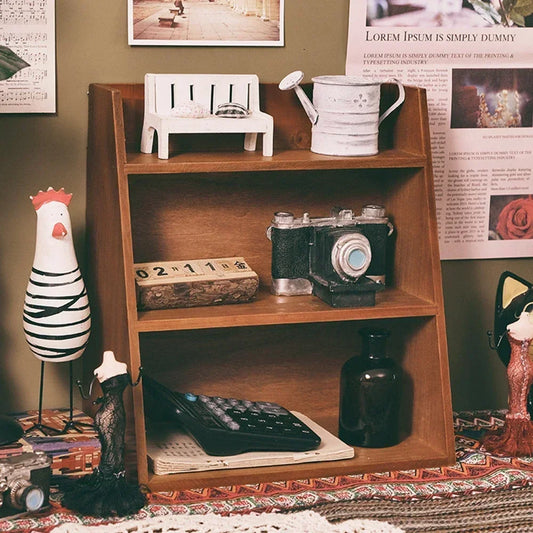 Vintage Wooden Perfume Organizer Rack - Multifunctional Storage
