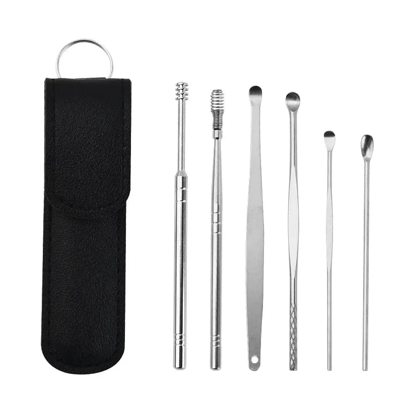6Pcs Stainless Steel Ear Wax Removal Kit - Professional Curette